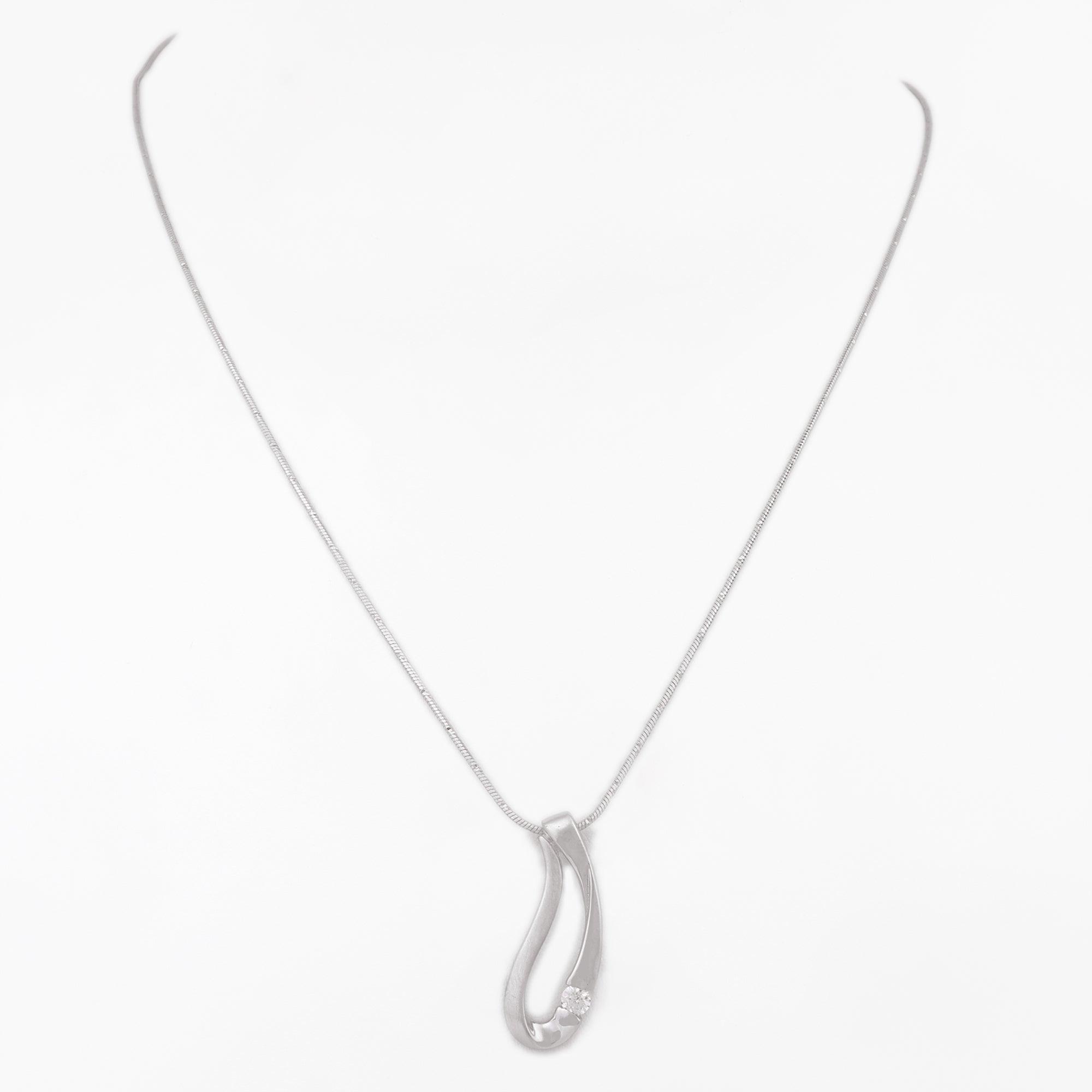 Charming Crescent Silver Necklace - Diavo Jewels