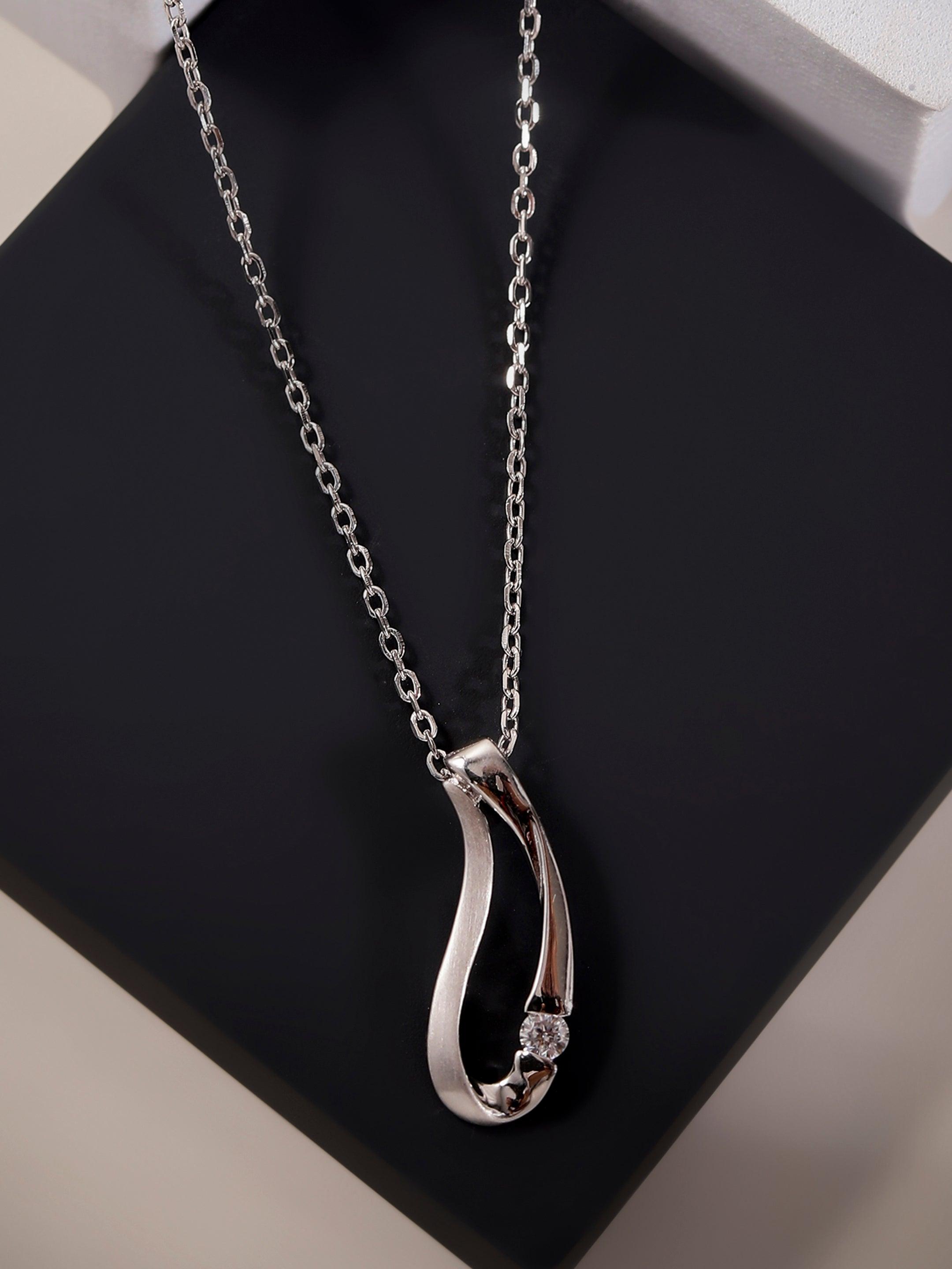 Charming Crescent Silver Necklace - Diavo Jewels