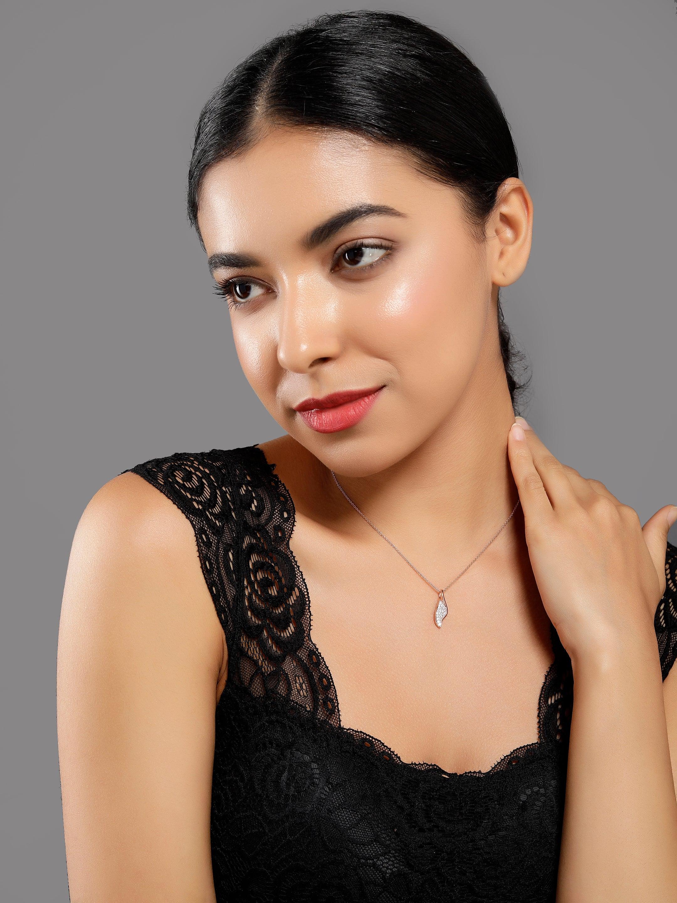 Dazzling Silver Zircon Necklace - Diavo Jewels