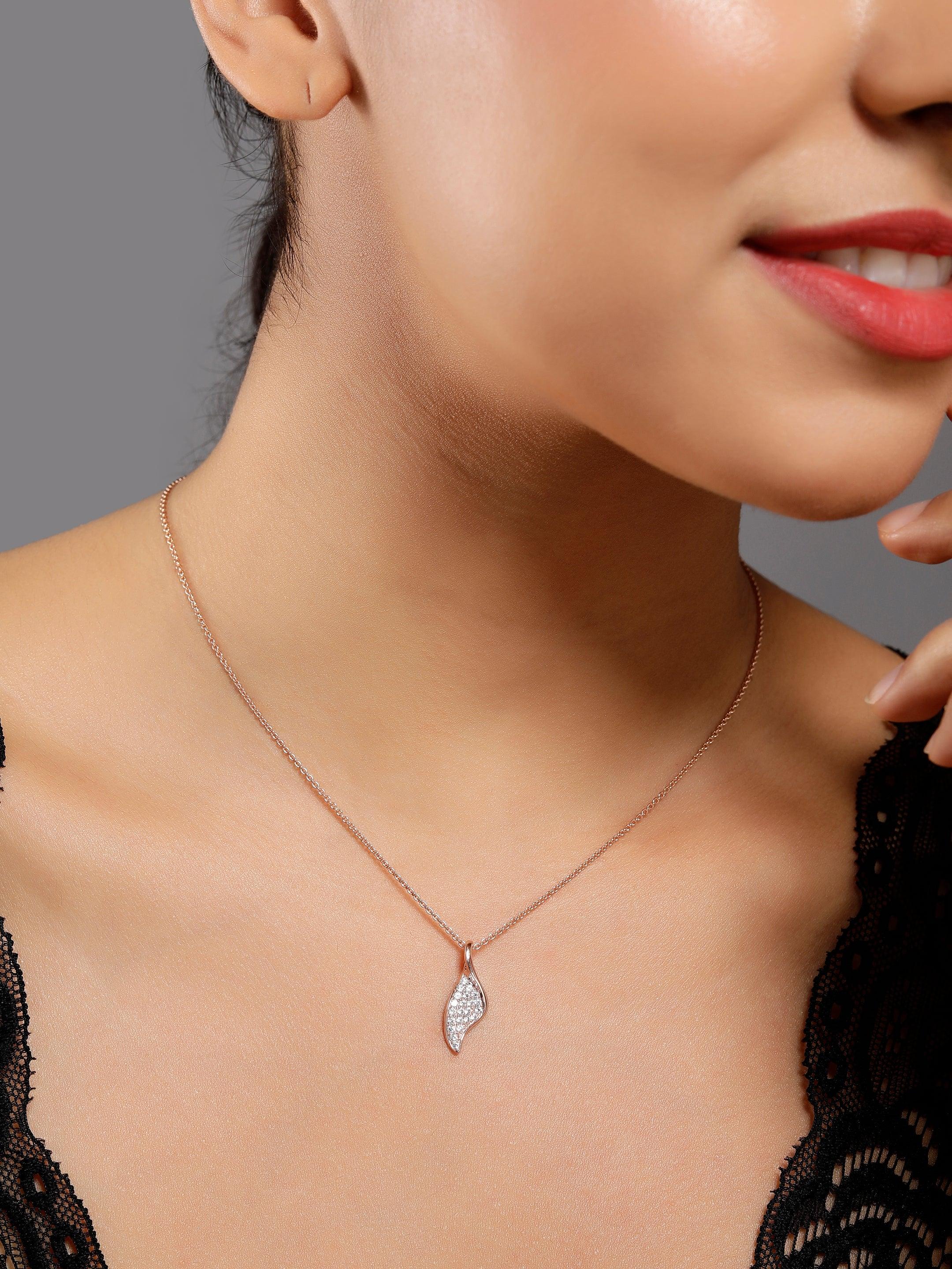 Dazzling Silver Zircon Necklace - Diavo Jewels