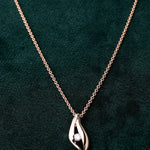 Curved Eye Rose Gold Plated Silver Necklace - Diavo Jewels