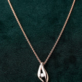 Curved Eye Rose Gold Plated Silver Necklace - Diavo Jewels