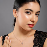 Curved Eye Rose Gold Plated Silver Necklace - Diavo Jewels