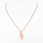 Curved Eye Rose Gold Plated Silver Necklace - Diavo Jewels