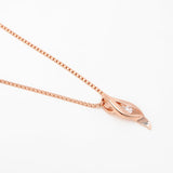 Curved Eye Rose Gold Plated Silver Necklace - Diavo Jewels