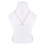 Curved Eye Rose Gold Plated Silver Necklace - Diavo Jewels