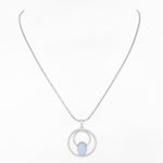 Moonstone Hoops Silver Necklace - Diavo Jewels