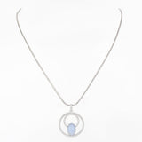 Moonstone Hoops Silver Necklace - Diavo Jewels