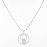 Moonstone Hoops Silver Necklace - Diavo Jewels