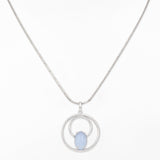 Moonstone Hoops Silver Necklace - Diavo Jewels