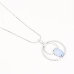 Moonstone Hoops Silver Necklace - Diavo Jewels