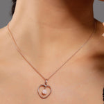 Rose Quartz Heart Silver Necklace - Diavo Jewels