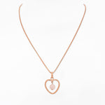 Rose Quartz Heart Silver Necklace - Diavo Jewels