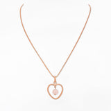 Rose Quartz Heart Silver Necklace - Diavo Jewels