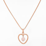 Rose Quartz Heart Silver Necklace - Diavo Jewels