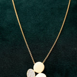 Golden Trinity CZ Silver Necklace - Diavo Jewels