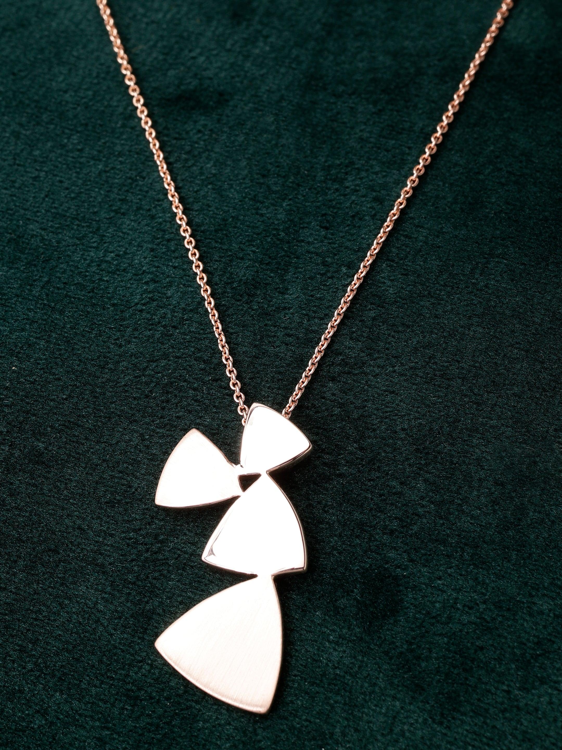 Tranquil Triangles Rose Gold Plated Silver Necklace - Diavo Jewels