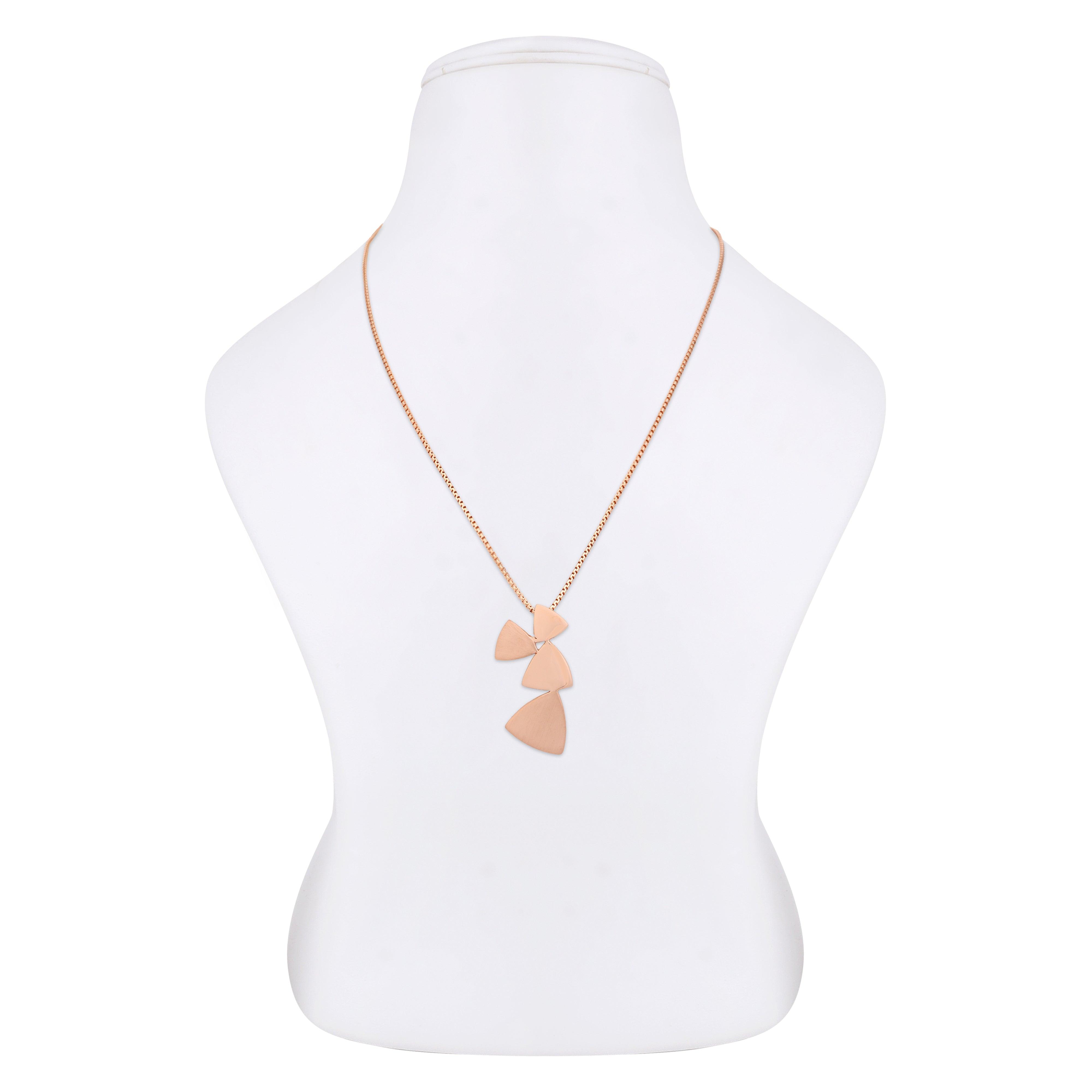 Tranquil Triangles Rose Gold Plated Silver Necklace - Diavo Jewels