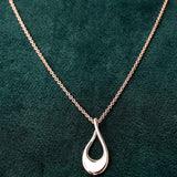 Roseate Pear Silver Necklace - Diavo Jewels