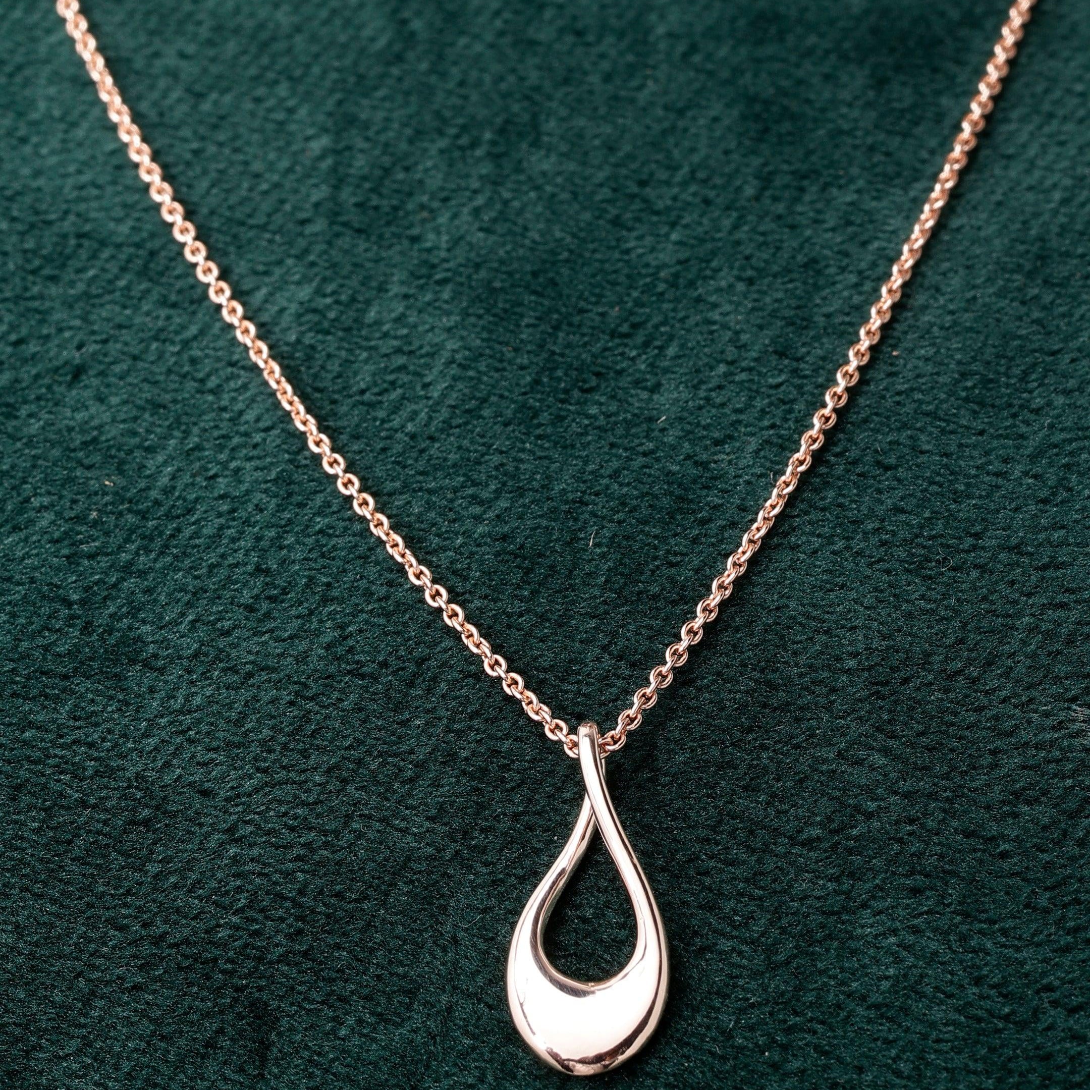 Roseate Pear Silver Necklace - Diavo Jewels