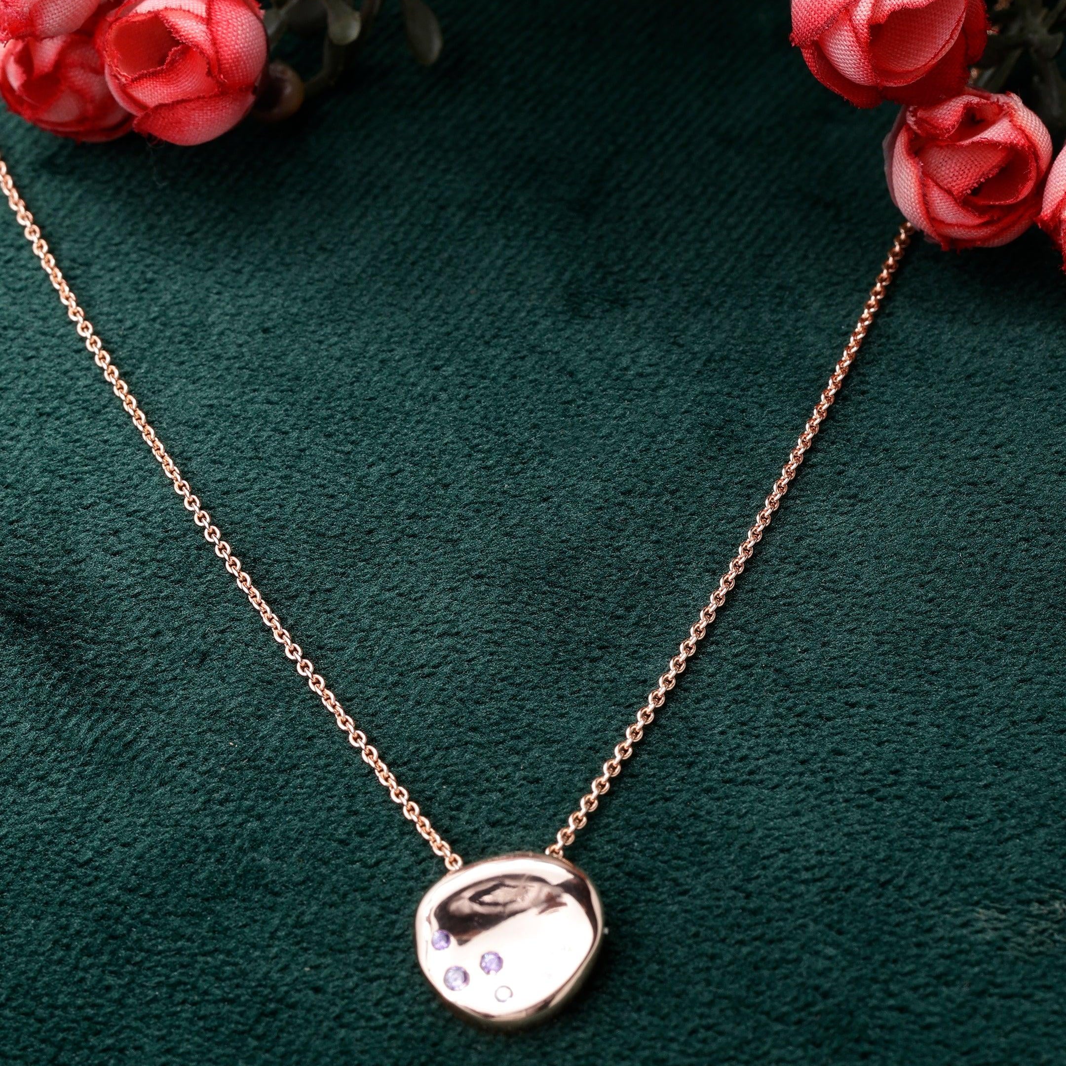 Amethyst Pebble Silver Pendant