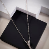 Zircon Crossover Silver Necklace - Diavo Jewels