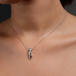 Zircon Crossover Silver Necklace - Diavo Jewels