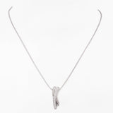 Zircon Crossover Silver Necklace - Diavo Jewels