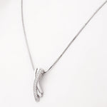 Zircon Crossover Silver Necklace - Diavo Jewels