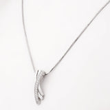 Zircon Crossover Silver Necklace - Diavo Jewels