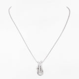 Czara Paisley Rhodium Plated Silver Necklace