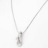 Czara Paisley Rhodium Plated Silver Necklace - Diavo Jewels