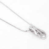Czara Paisley Rhodium Plated Silver Necklace