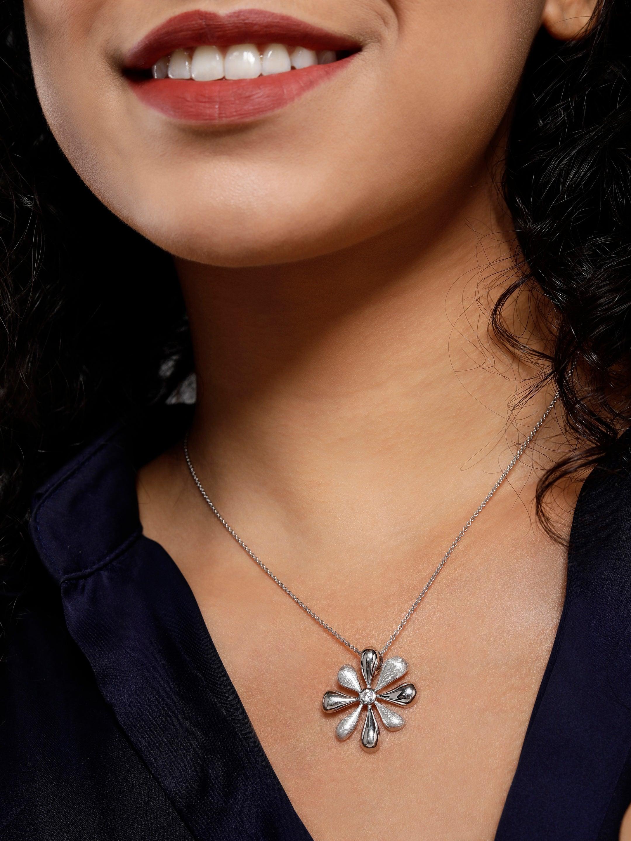 Lily CZ Silver Necklace - Diavo Jewels