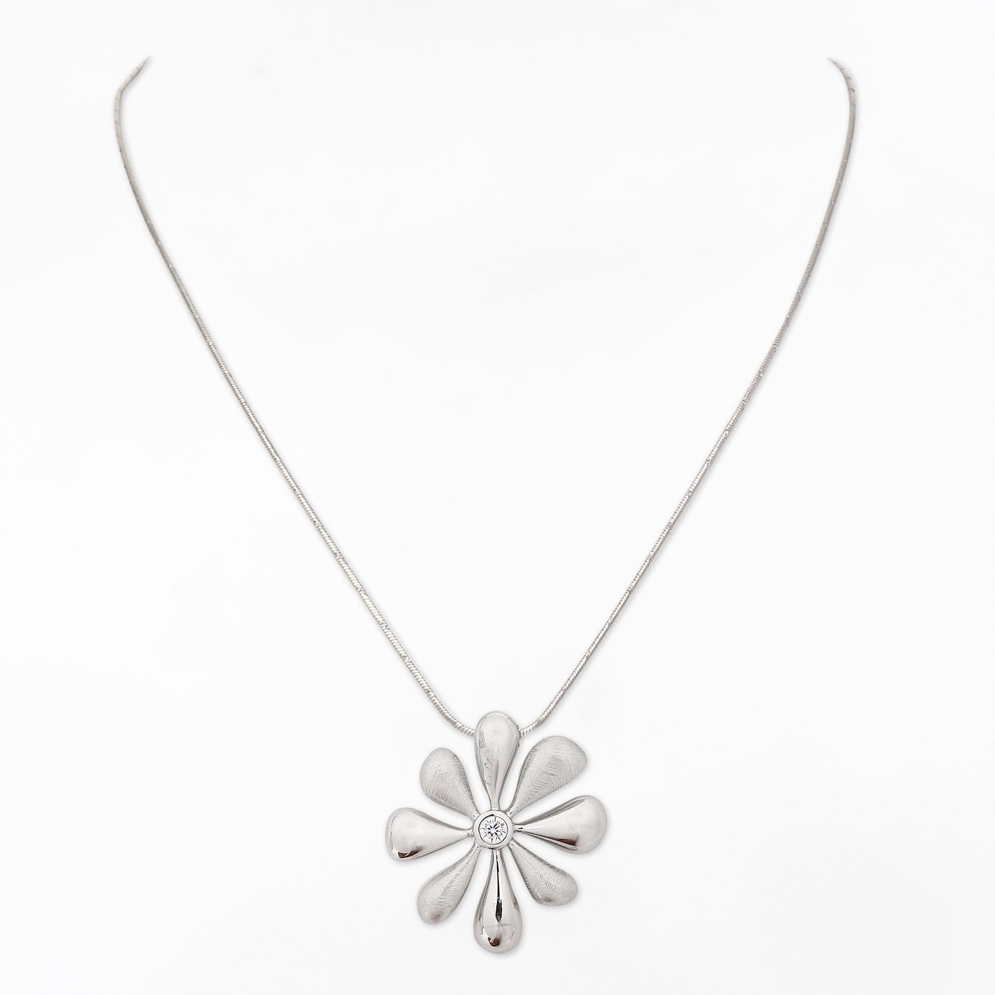 Lily CZ Silver Necklace - Diavo Jewels