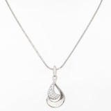 Crescent Drop Rhodium Plated Silver Necklace - Diavo Jewels