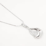 Crescent Drop Rhodium Plated Silver Necklace - Diavo Jewels