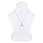 Crescent Drop Rhodium Plated Silver Necklace - Diavo Jewels