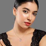 Gleaming Duo-Tone Heart Silver Necklace - Diavo Jewels