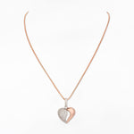 Gleaming Duo-Tone Heart Silver Necklace - Diavo Jewels