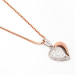 Gleaming Duo-Tone Heart Silver Necklace - Diavo Jewels