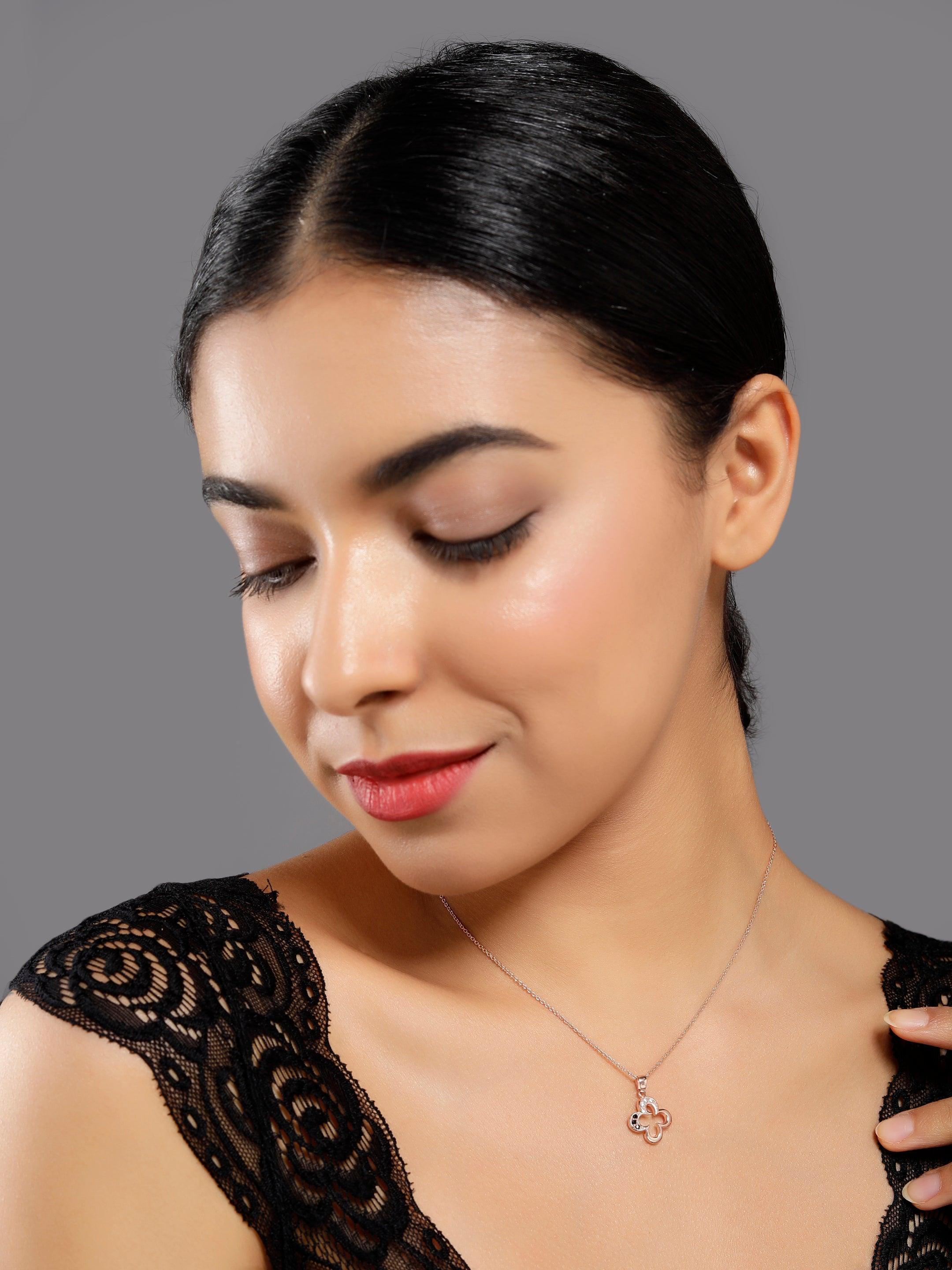 Midnight Blossom Silver Necklace - Diavo Jewels