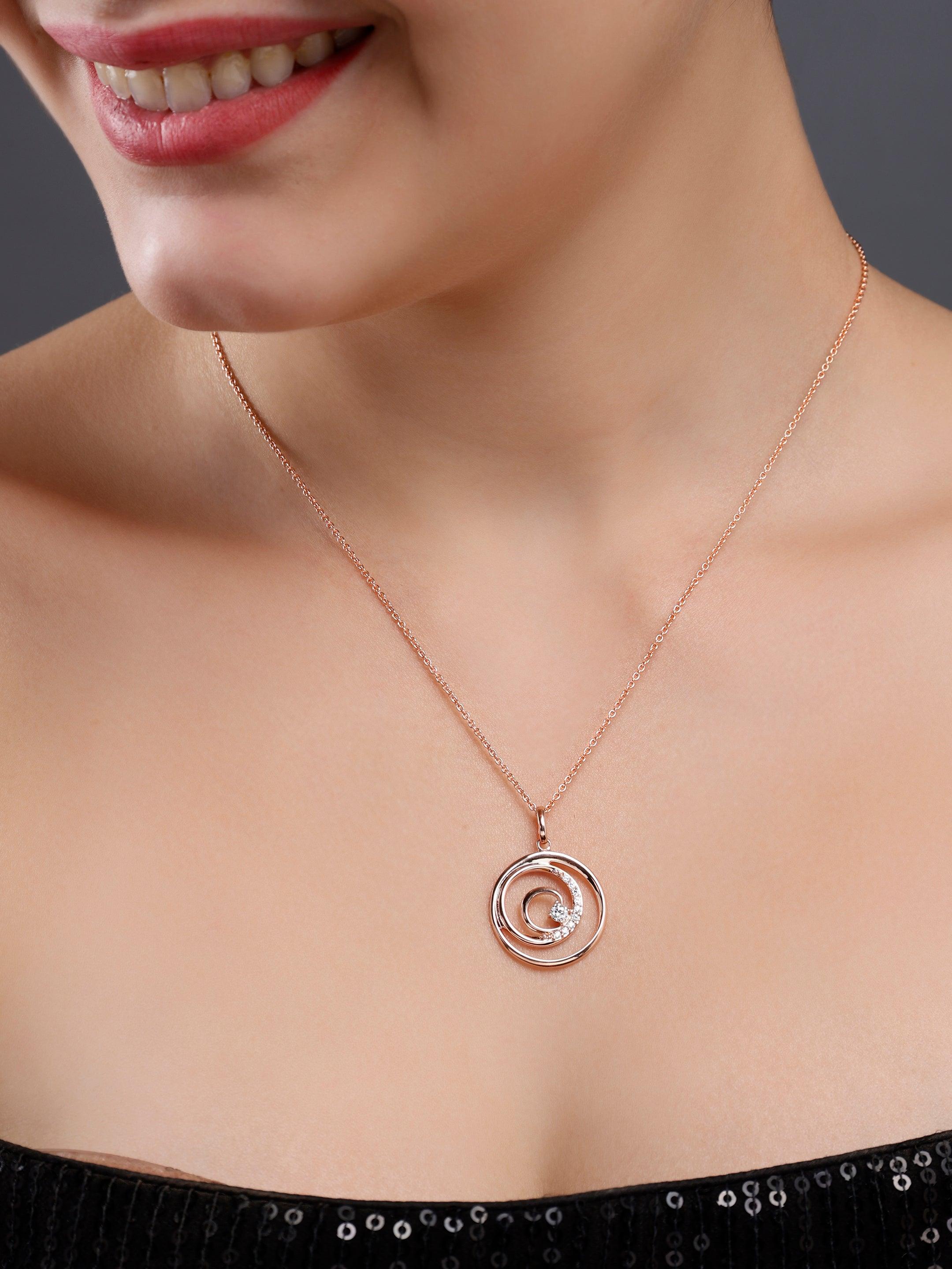 Round Swirl Silver Necklace - Diavo Jewels