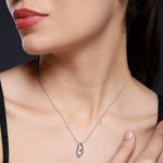 Rhodium Plated Enigma Gaze Silver Necklace - Diavo Jewels