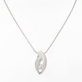 Rhodium Plated Enigma Gaze Silver Necklace - Diavo Jewels