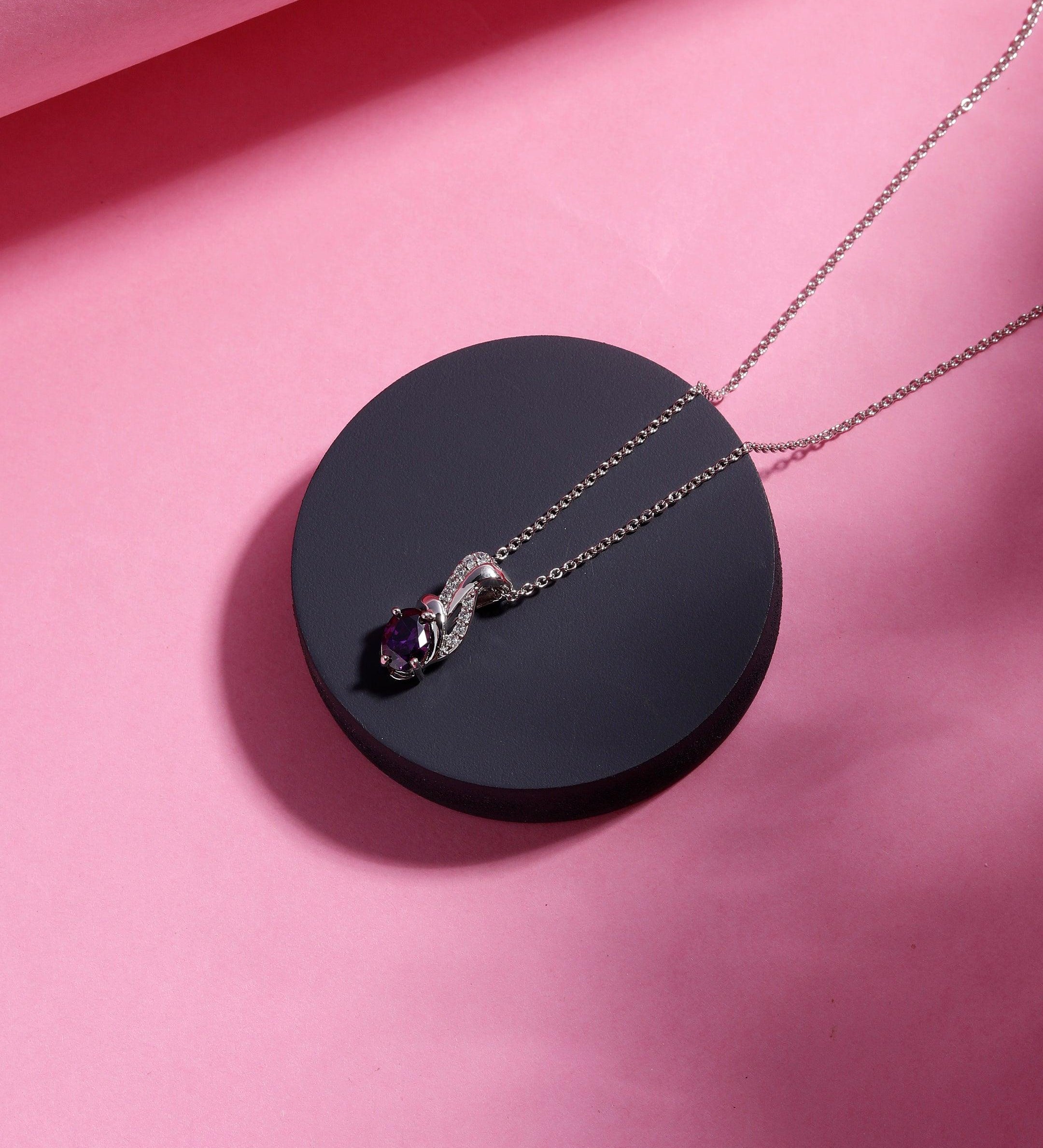Twilight Amethyst Silver Necklace - Diavo Jewels