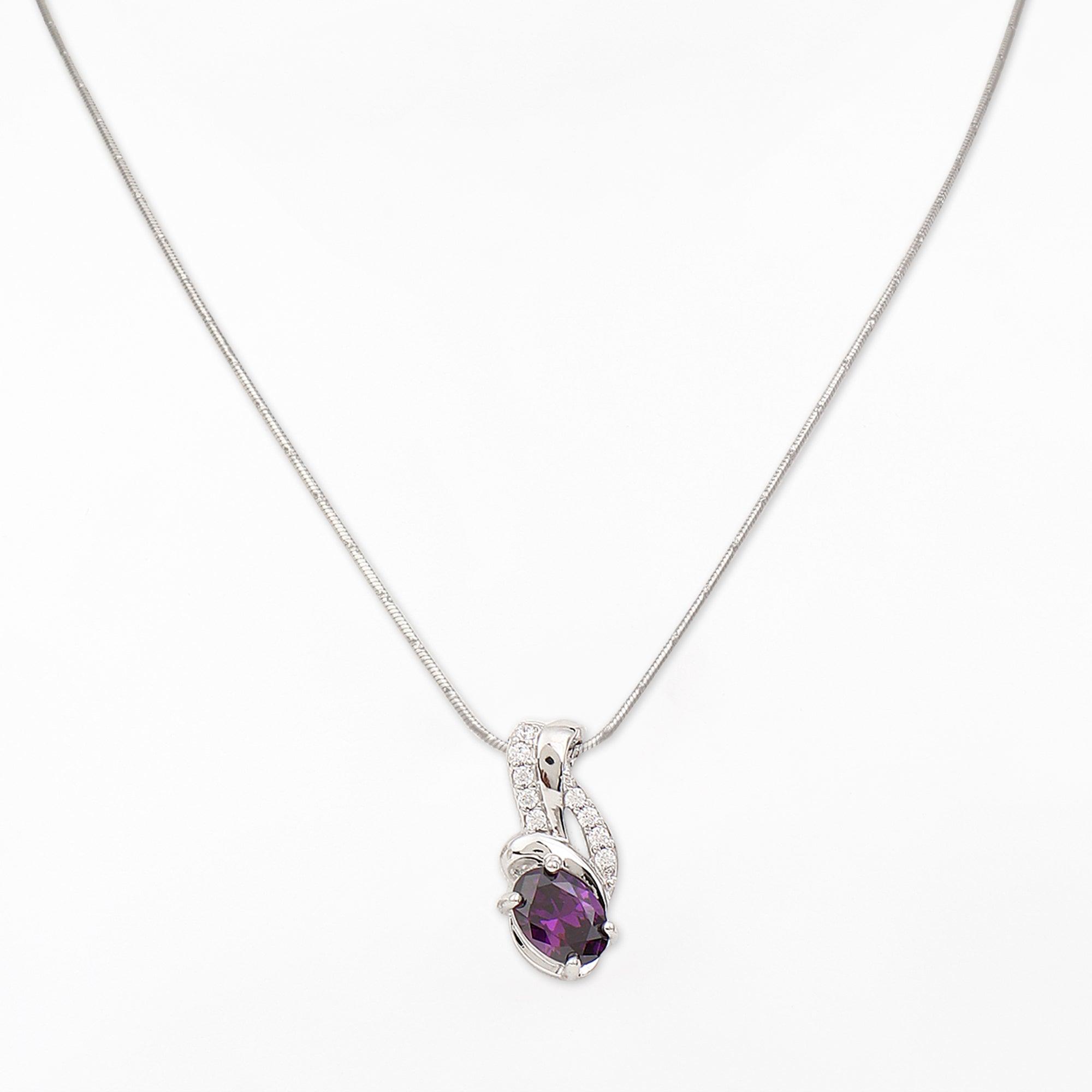 Twilight Amethyst Silver Necklace - Diavo Jewels