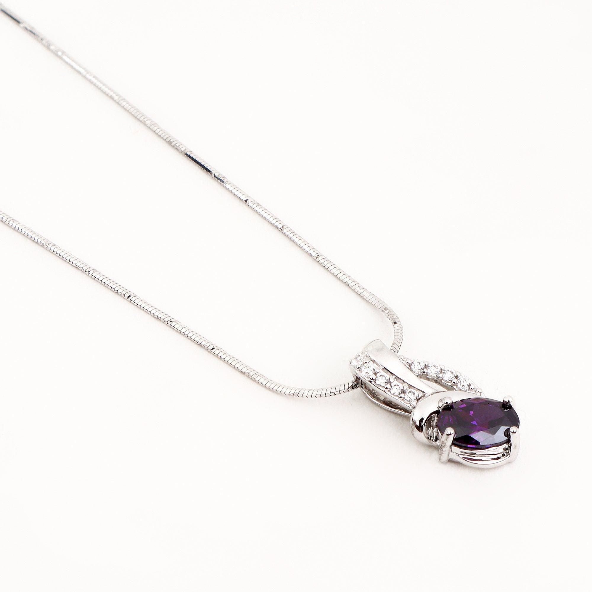 Twilight Amethyst Silver Necklace - Diavo Jewels