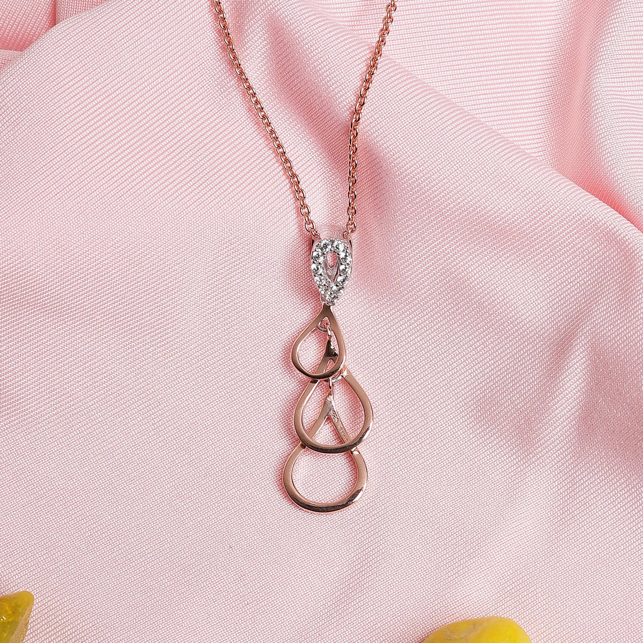 Cascading Crystal Raindrops Silver Necklace - Diavo Jewels