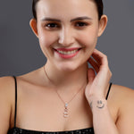 Cascading Crystal Raindrops Silver Necklace - Diavo Jewels